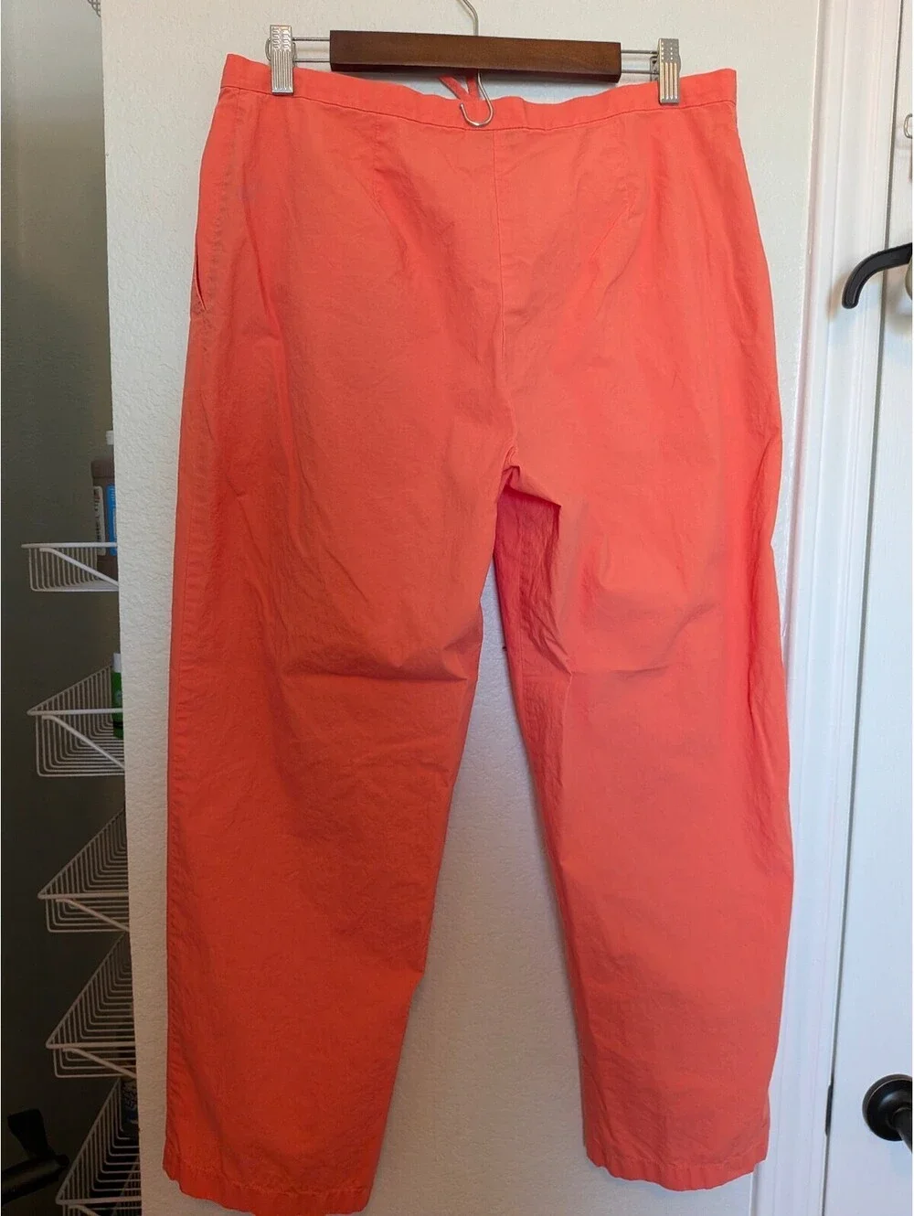 Ann Taylor LOFT Women's Coral Cropped Cotton Pants Size 12 with Drawstring Waist